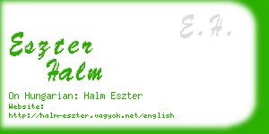 eszter halm business card